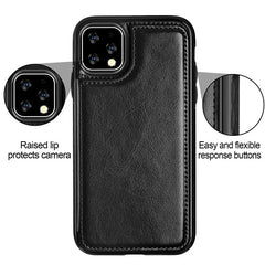 Protect in Style: Top-Grain Leather iPhone Wallet Case - Classic Flip Design, Enhanced Protection