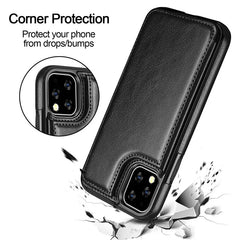 Protect in Style: Top-Grain Leather iPhone Wallet Case - Classic Flip Design, Enhanced Protection